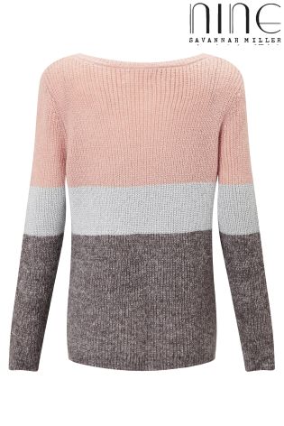 Nine By Savannah Miller Colourblock Stripe Jumper